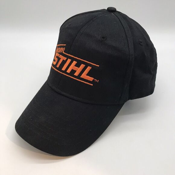 Team Stihl Embroidered Logo Ball Cap Hook & Loop Black Cotton Chainsaw Dad Hat - Picture 4 of 8